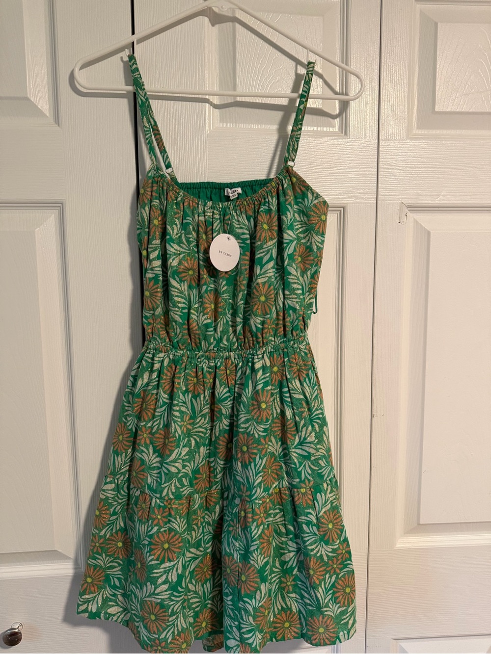 En Crème Green Floral Mini Dress
